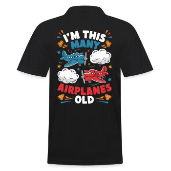 Ich Bin So Viele Flugzeuge Alt - Kinder 2 Jahre - Männer Poloshirt - Schwarz - Hinten - Kai (181cm)