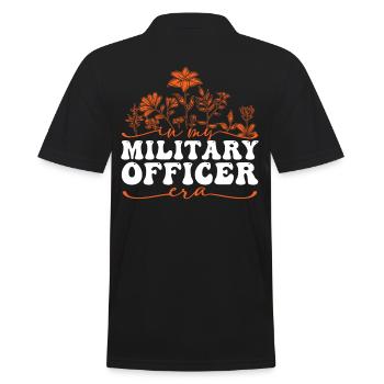In My Military Officer Era - Flowers - Men's Polo Shirt - black - Back - Kai (181cm)