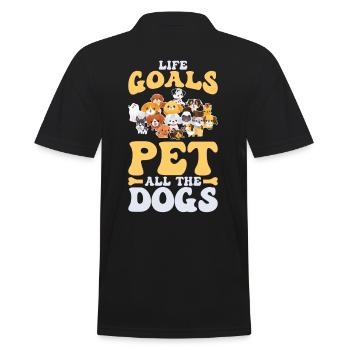 Lebensziele Streichel Alle Hunde - Lustiges Hunde - Männer Poloshirt - Schwarz - Hinten - Kai (181cm)