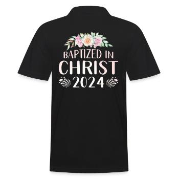 Getauft In Christus 2024 - Männer Poloshirt - Schwarz - Hinten - Kai (181cm)