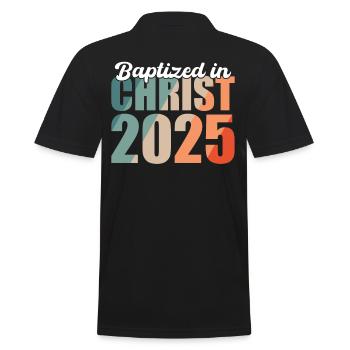 Getauft In Christus 2025 - Männer Poloshirt - Schwarz - Hinten - Kai (181cm)