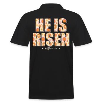 Er Ist Auferstanden Christlich Jesus Jesus - Männer Poloshirt - Schwarz - Hinten - Kai (181cm)