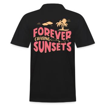 Toujours à la poursuite des couchers de soleil - Polo Homme - noir - Dos - Kai (181cm)