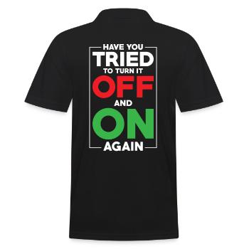 Have you tried turning it off and on again - Men's Polo Shirt - black - Back - Kai (181cm)