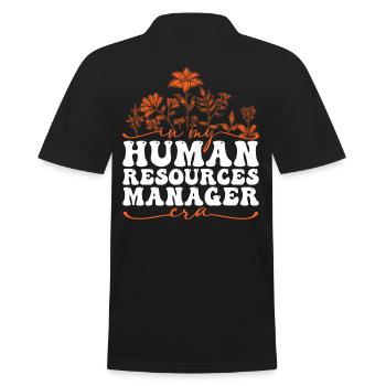 In My Human Resources Manager Era - Männer Poloshirt - Schwarz - Hinten - Kai (181cm)