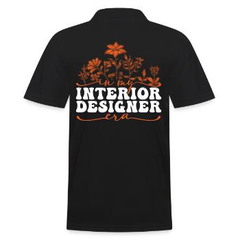 In My Interior Designer Era - Männer Poloshirt - Schwarz - Hinten - Kai (181cm)