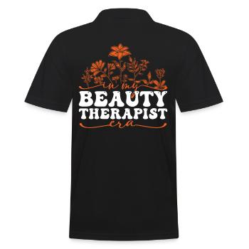 In My Beauty Therapist Era Blumenmotiv - Männer Poloshirt - Schwarz - Hinten - Kai (181cm)