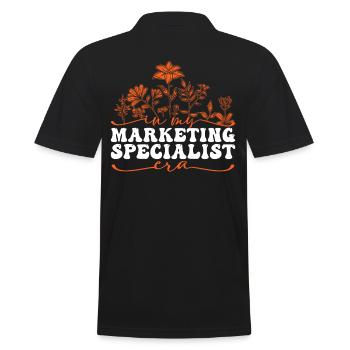In My Marketing Specialist Era - Men's Polo Shirt - black - Back - Kai (181cm)