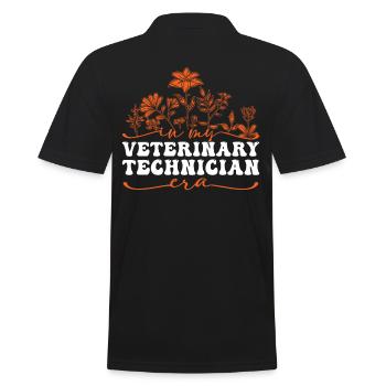 In My Veterinary Technician Era - Men's Polo Shirt - black - Back - Kai (181cm)
