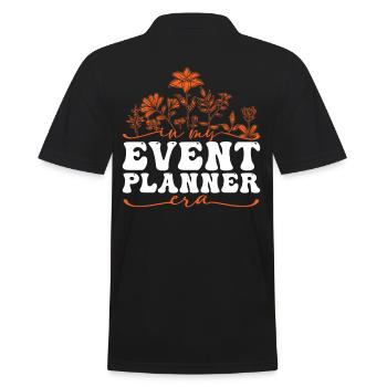 In My Event Planner Era Blumenmotiv - Männer Poloshirt - Schwarz - Hinten - Kai (181cm)