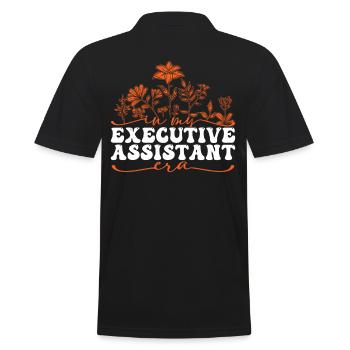 In My Executive Assistant Era - Men's Polo Shirt - black - Back - Kai (181cm)