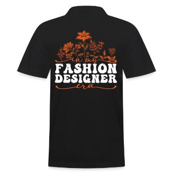 À l’époque de mon créateur de mode avec des fleurs - Polo Homme - noir - Dos - Kai (181cm)
