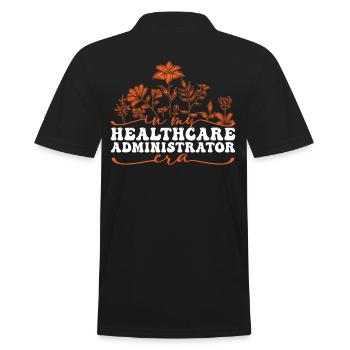 In My Healthcare Administrator Era Mit Blumen - Männer Poloshirt - Schwarz - Hinten - Kai (181cm)