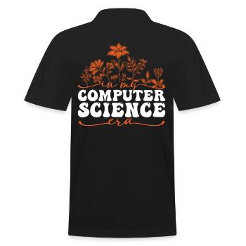 In My Computer Science Era Mit Blumen - Männer Poloshirt - Schwarz - Hinten - Kai (181cm)