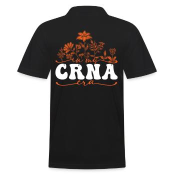 In My CRNA Era Blumenmotiv - Männer Poloshirt - Schwarz - Hinten - Kai (181cm)