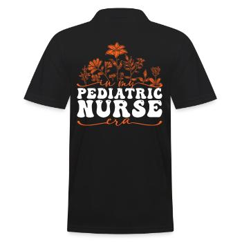 In My Pediatric Nurse Era Blumenmotiv - Männer Poloshirt - Schwarz - Hinten - Kai (181cm)