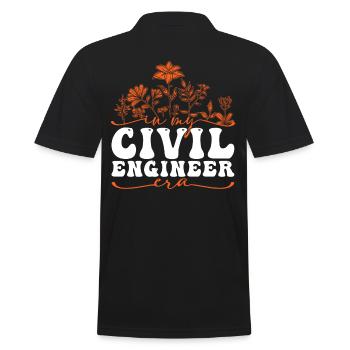 In My Civil Engineer Era Blumenmotiv - Männer Poloshirt - Schwarz - Hinten - Kai (181cm)