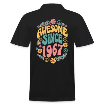 Génial Depuis 1967 Fleurs Hippie Année de naissance 1967 - Polo Homme - noir - Dos - Kai (181cm)