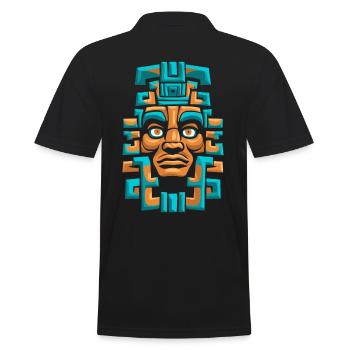 Dieu Maya Mythologie Maya Itzamna Masque Ancien - Polo Homme - noir - Dos - Kai (181cm)
