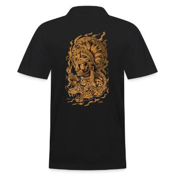 Aztec God Ancient Mythology Tezcatlipoca - Men's Polo Shirt - black - Back - Kai (181cm)