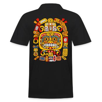 Aztekischer Gott Alte Mythologie Xipe Totec - Männer Poloshirt - Schwarz - Hinten - Kai (181cm)