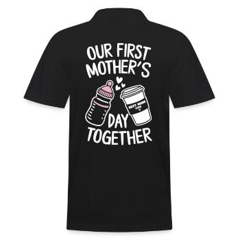 Unser Erster Muttertag Zusammen Best Mom Ever - Männer Poloshirt - Schwarz - Hinten - Kai (181cm)
