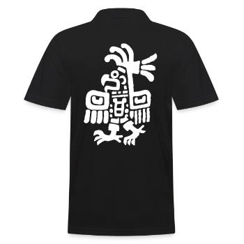 Aztec God Ancient Mythology Chalchiuhtotolin - Men's Polo Shirt - black - Back - Kai (181cm)