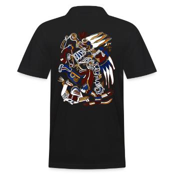 Aztekischer Gott Alte Mythologie Huitzilopochtli - Männer Poloshirt - Schwarz - Hinten - Kai (181cm)