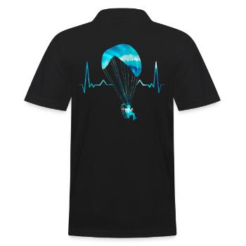 Paramtoring Paramoteur Pilote Parapente Battement de cœur - Polo Homme - noir - Dos - Kai (181cm)