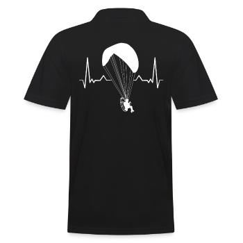 Paramtoring Paramotor Pilot Paragliding Herzschlag - Männer Poloshirt - Schwarz - Hinten - Kai (181cm)