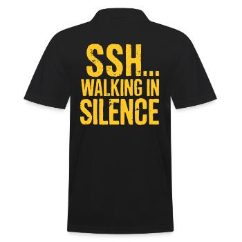 SSH... Walk In Silence - Tendance de la marche silencieuse - Polo Homme - noir - Dos - Kai (181cm)