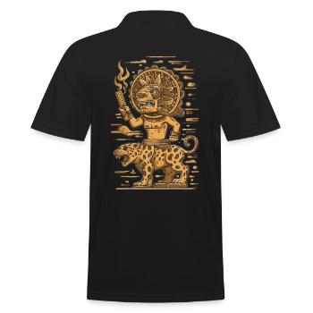 Aztec God Ancient Mythology Tezcatlipoca with - Men's Polo Shirt - black - Back - Kai (181cm)