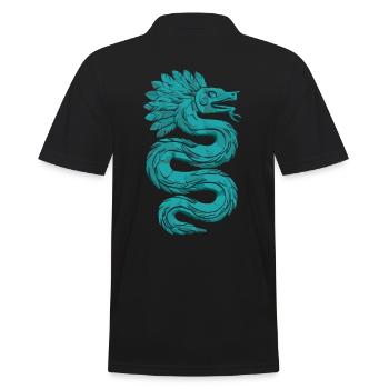 Aztec God Ancient Mythology Quetzalcoatl - Men's Polo Shirt - black - Back - Kai (181cm)