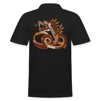 Aztekischer Gott Alte Mythologie Quetzalcoatl - Männer Poloshirt - Schwarz - Hinten - Kai (181cm)