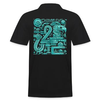 Aztekischer Gott Antike Mythologie Quetzalcoatl - Männer Poloshirt - Schwarz - Hinten - Kai (181cm)