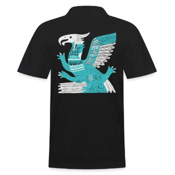 Aztekischer Gott Alte Mythologie Quetzalcoatl - Männer Poloshirt - Schwarz - Hinten - Kai (181cm)