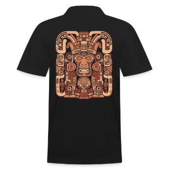 Aztec God Ancient Mythology Tlaloc - Men's Polo Shirt - black - Back - Kai (181cm)