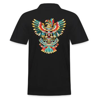 Aztec God Ancient Mythology Huitzilopochtli - Men's Polo Shirt - black - Back - Kai (181cm)