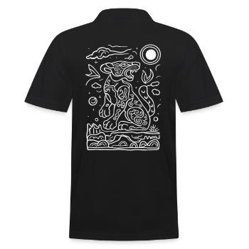 Aztec God Ancient Mythology Tezcatlipoca Jaguar - Men's Polo Shirt - black - Back - Kai (181cm)