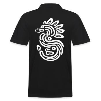 Aztekischer Gott Alte Mythologie Quetzalcoatl - Männer Poloshirt - Schwarz - Hinten - Kai (181cm)