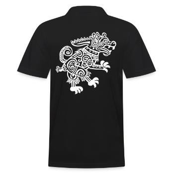 Aztec God Ancient Mythology Tezcatlipoca - Men's Polo Shirt - black - Back - Kai (181cm)