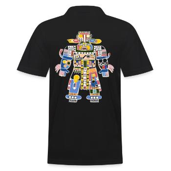 Aztec God Ancient Mythology Xipe Totec - Men's Polo Shirt - black - Back - Kai (181cm)
