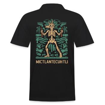 Aztec God Ancient Mythology Mictlantecuhtli - Men's Polo Shirt - black - Back - Kai (181cm)