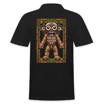 Aztekischer Gott Alte Mythologie Xipe Totec - Männer Poloshirt - Schwarz - Hinten - Kai (181cm)