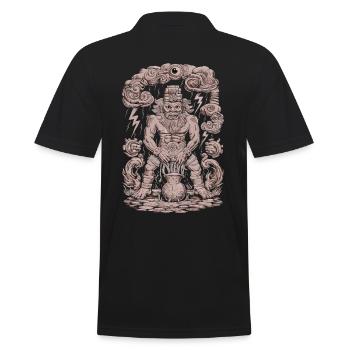 Maya Gott Mayanische Mythologie Chaac steht im - Männer Poloshirt - Schwarz - Hinten - Kai (181cm)
