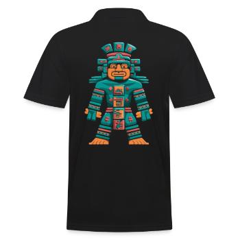 Maya Gott Itzamna Maya Mythologie Darstellung - Männer Poloshirt - Schwarz - Hinten - Kai (181cm)