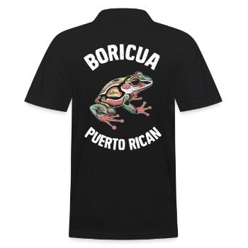 Boricua Puerto Rican Coqui Puerto Rico Kunstvolle - Männer Poloshirt - Schwarz - Hinten - Kai (181cm)