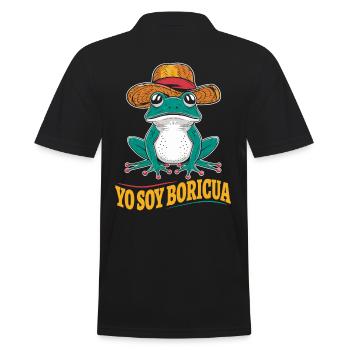 Yo Soy Boricua Puerto Rican Frosch Mit Hut - Männer Poloshirt - Schwarz - Hinten - Kai (181cm)