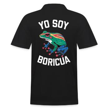 Yo Soy Boricua Frosch – Stolzes Puertoricaner - Männer Poloshirt - Schwarz - Hinten - Kai (181cm)