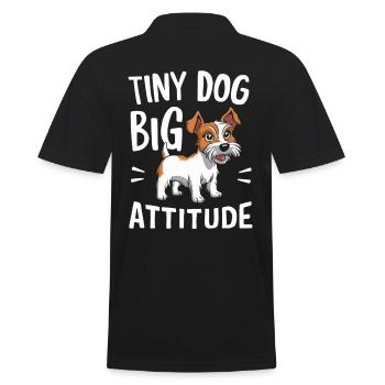 Terrier Hund Kleiner Hund Große Haltung - Männer Poloshirt - Schwarz - Hinten - Kai (181cm)